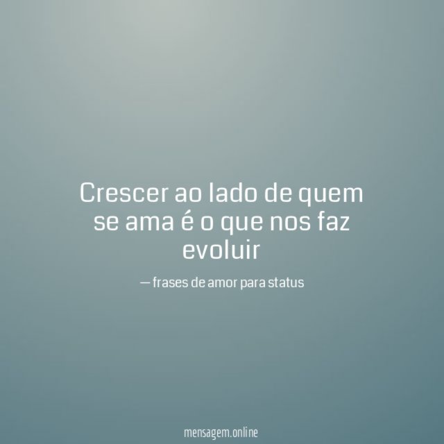 Para um amor que evoluiu
