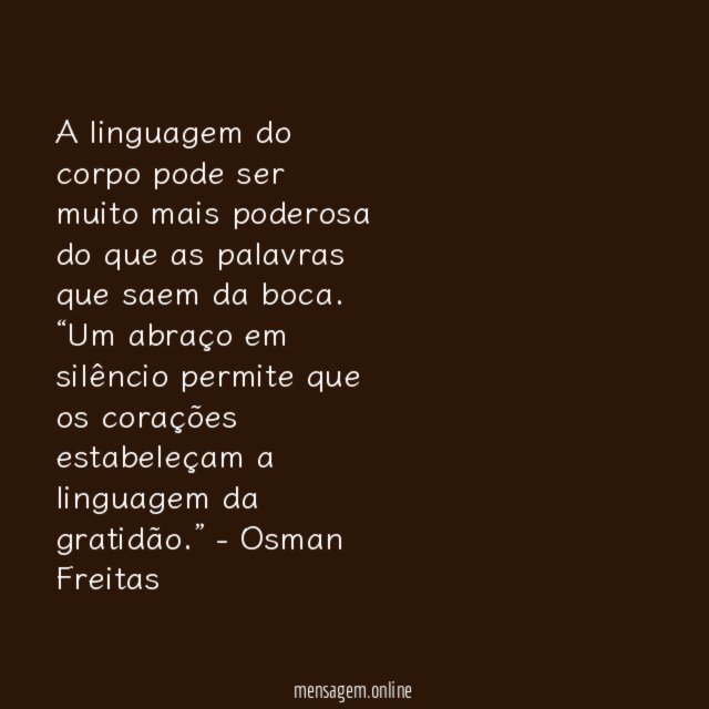 Quando as palavras não são necessárias