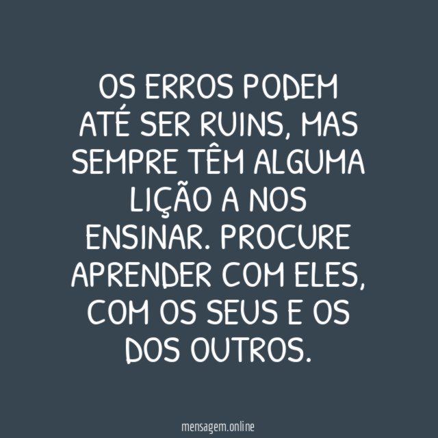 Aprenda com os erros