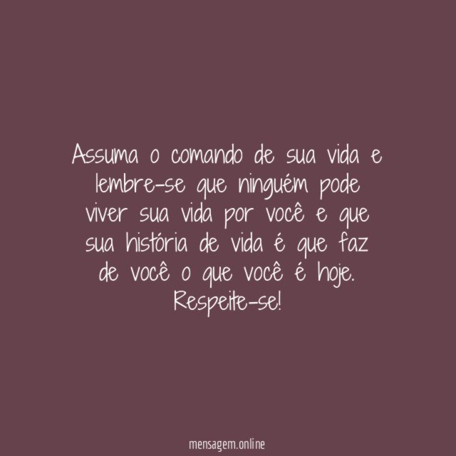 Respeite-se!