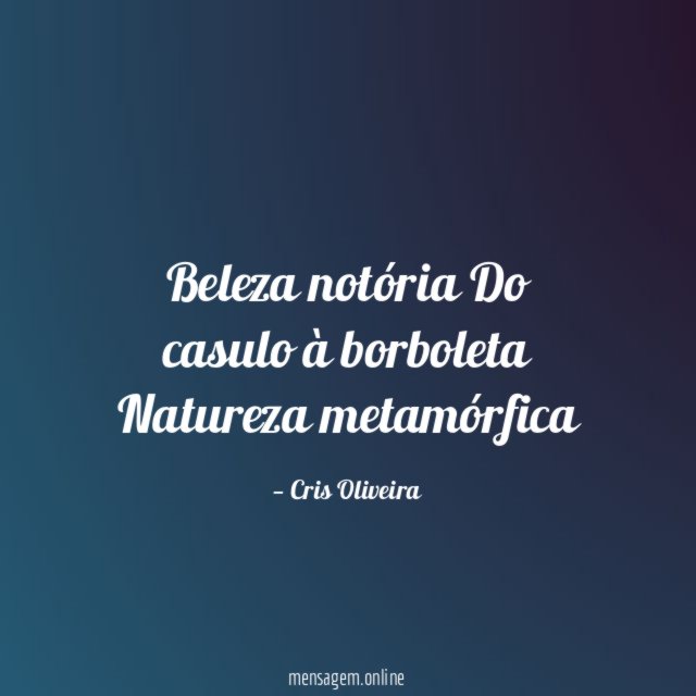 Beleza notória Do casulo à borboleta Natureza metamórfica