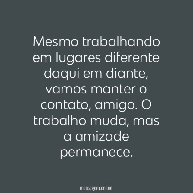 Vamos manter o contato