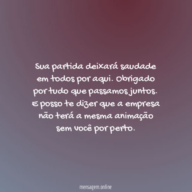 Vai deixar saudade