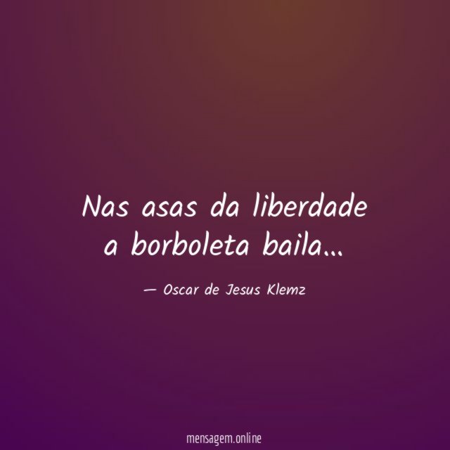 Nas asas da liberdade a borboleta baila