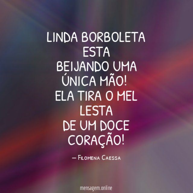 Linda borboleta esta Beijando uma única mão