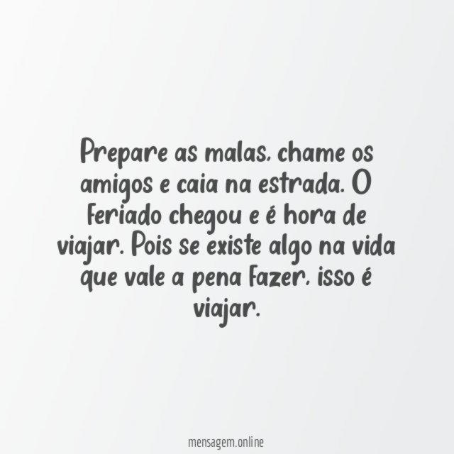 É hora de viajar
