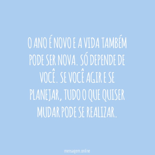 Ano novo, vida nova