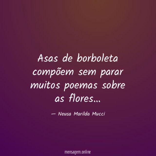 Asas de borboleta compõem sem parar muitos poemas sobre as flores