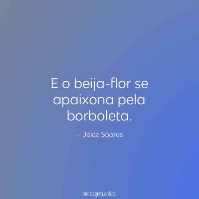 E o beija-flor se apaixona pela borboleta