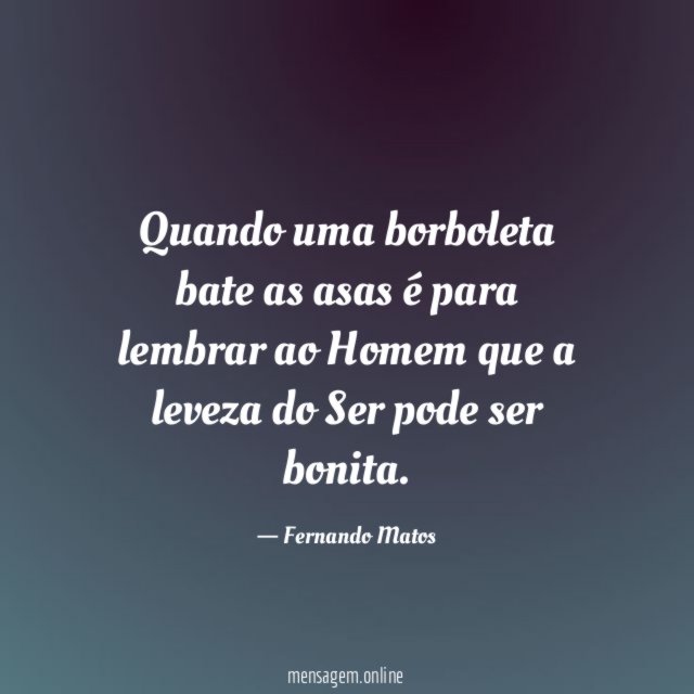 Quando uma borboleta bate as asas é para