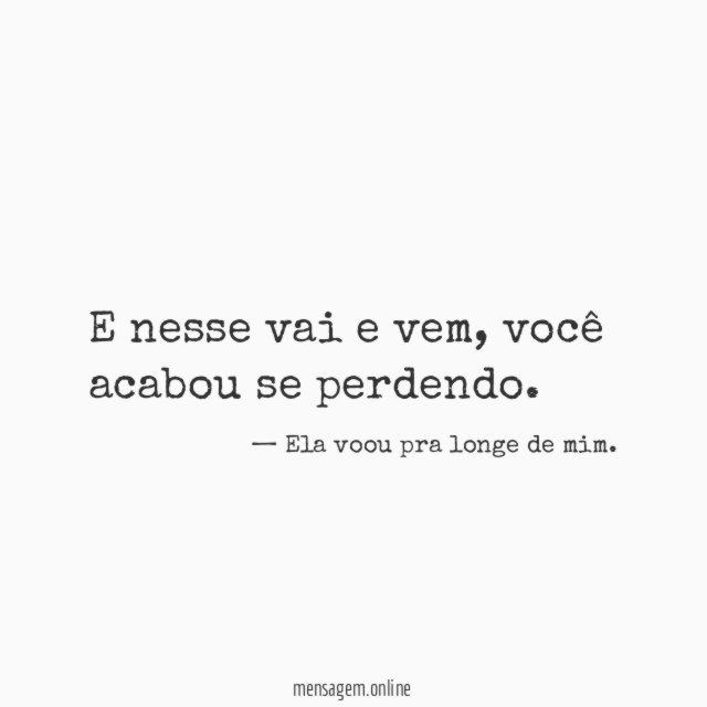 E nesse vai e vem