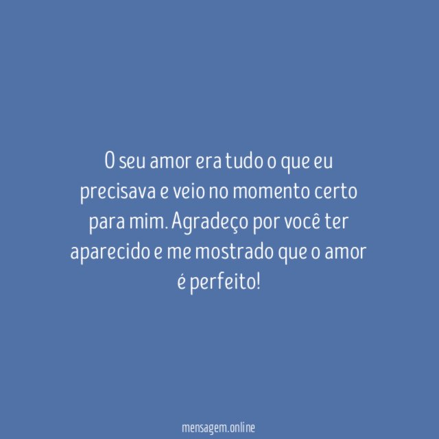O seu amor