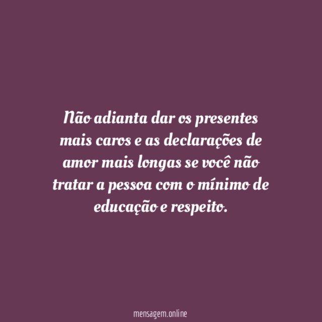 Educação e respeito