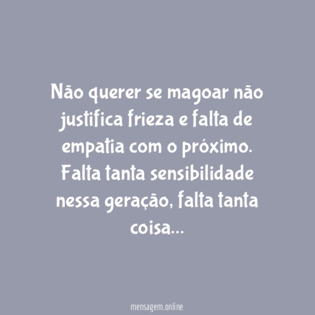 Falta sensibilidade