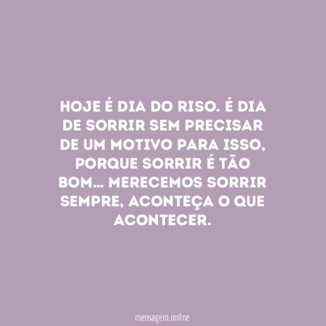 Dia de sorrir