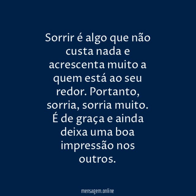 Sorrir é de graça