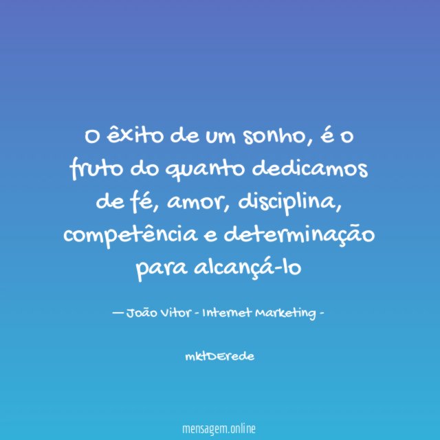 O êxito de um sonho
