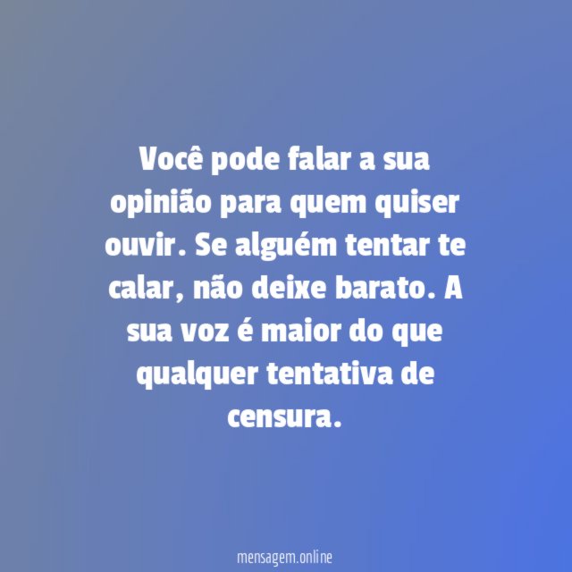 Ninguém pode te calar