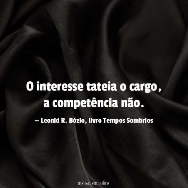 O interesse tateia o cargo