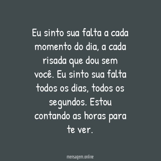 Sinto sua falta todos os dias