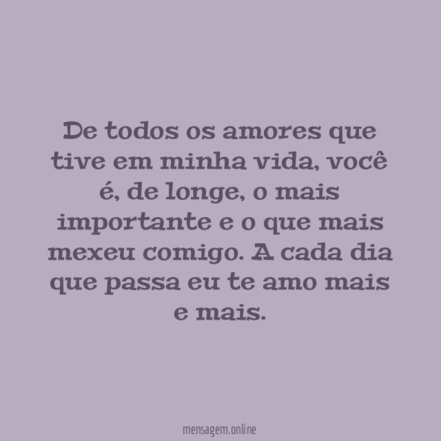 Te amo mais a cada dia