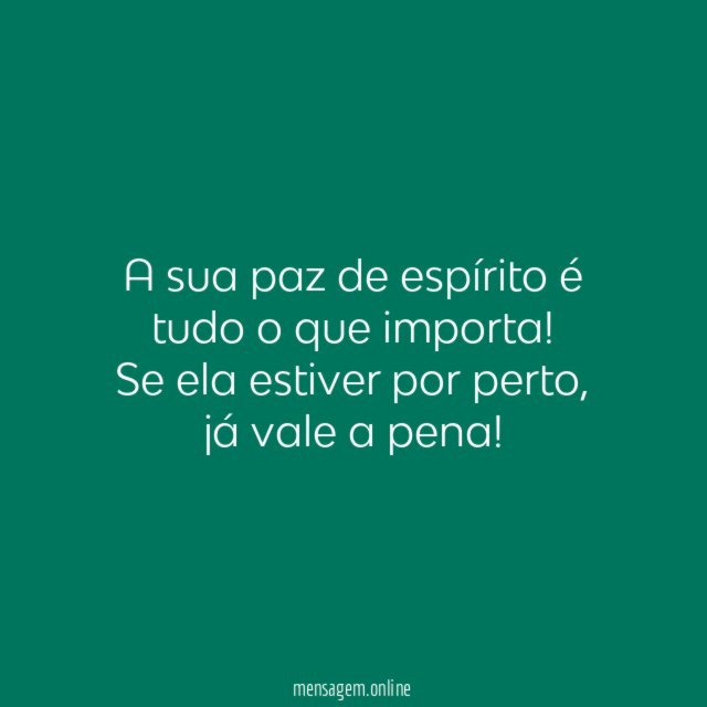 É tudo o que importa