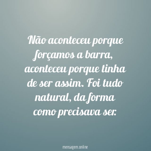 Porque tinha de ser