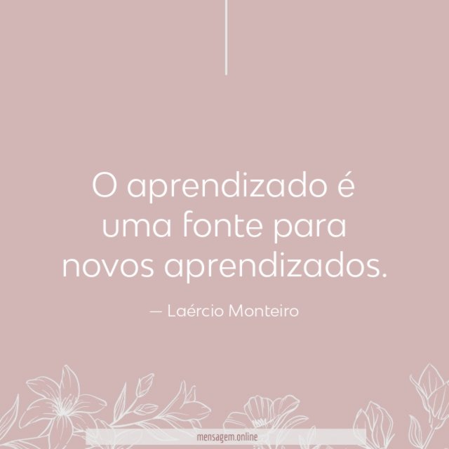 O aprendizado é uma fonte para novos aprendizados