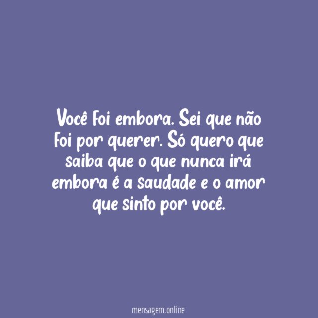 Não vai embora