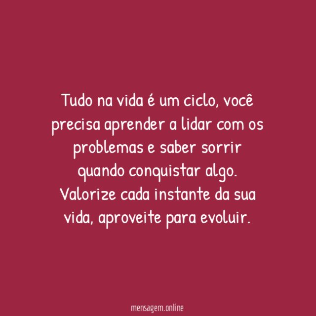A vida é um ciclo