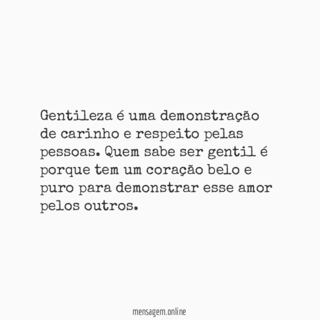 Carinho e respeito
