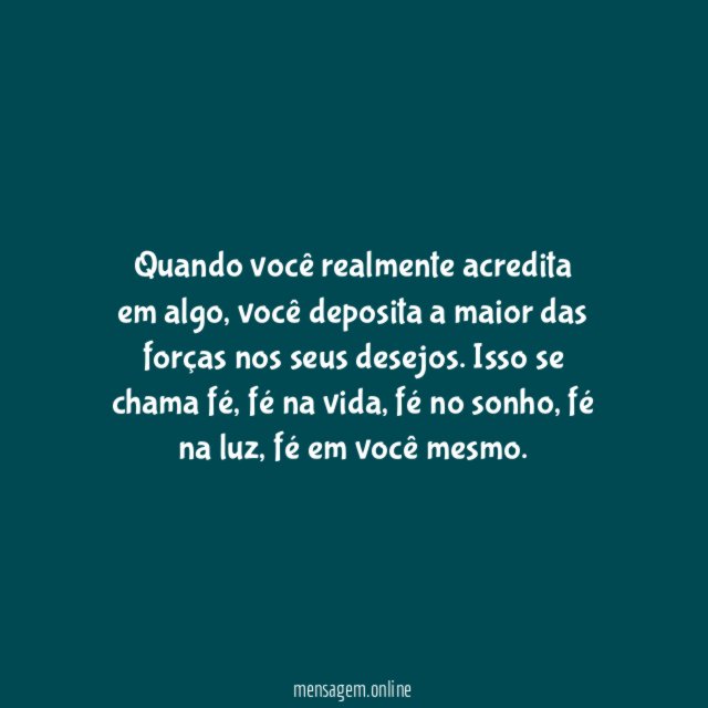 Acredite em si mesmo