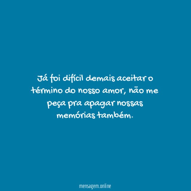 Apagando as memórias