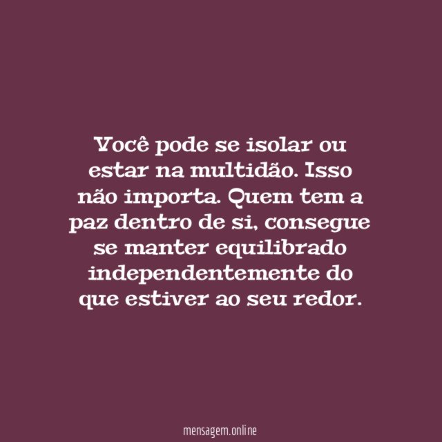 Isolamento ou multidão