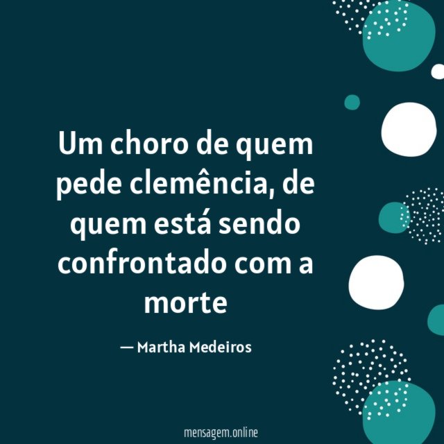 Um choro de quem pede clemência