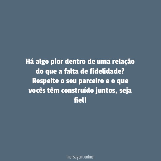 Não ser fiel