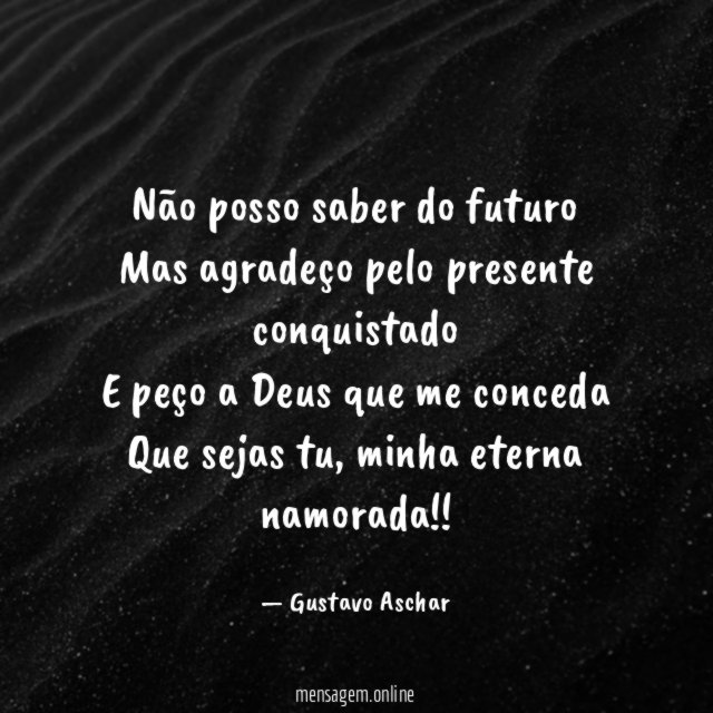 Não posso saber do futuro Mas agradeço pelo presente