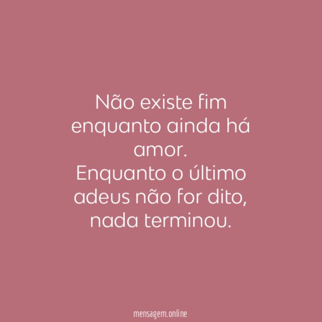 Nada terminou