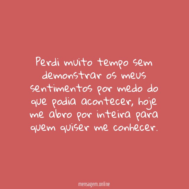 Não perco mais tempo