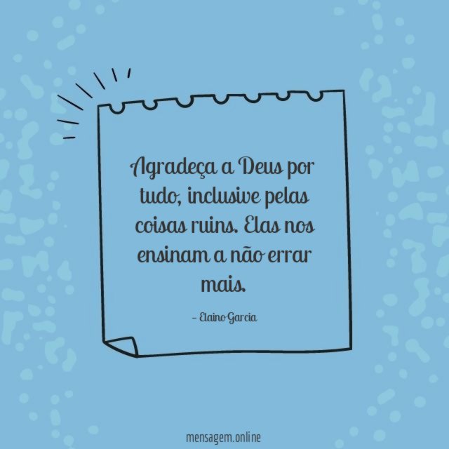 Agradeça a Deus por tudo