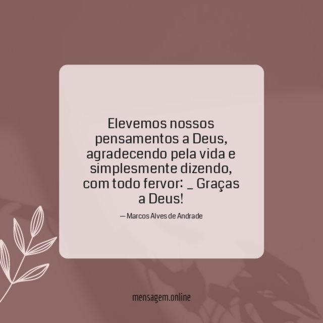 Elevemos nossos pensamentos a Deus