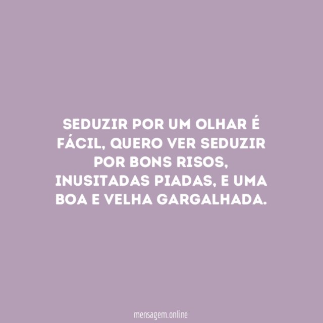 Bom humor e sedução