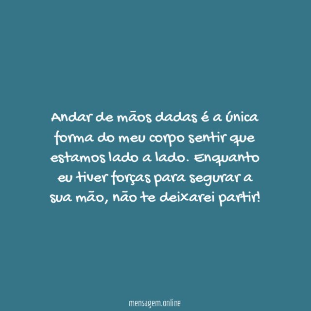 Segurar a sua mão