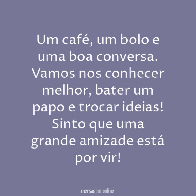 Um bate-papo descontraído