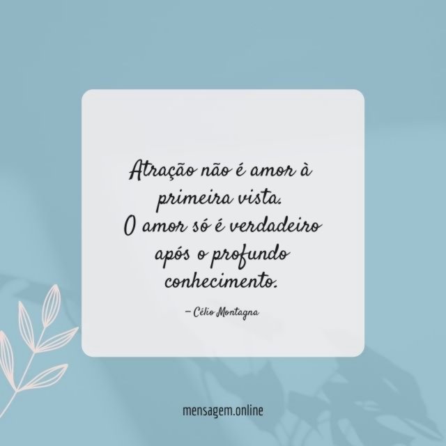 Atração não é amor à primeira vista