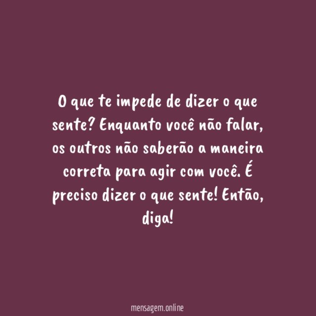 Diga o que sente
