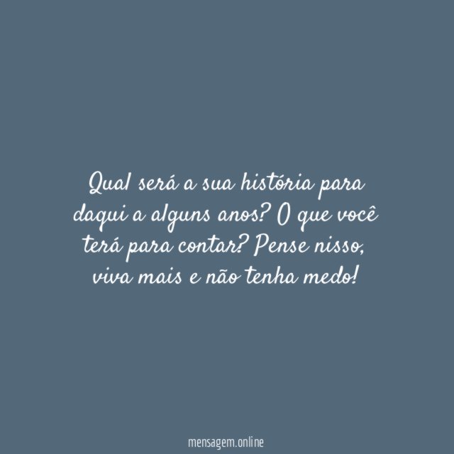 Qual a sua história?