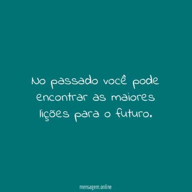 Lições para o futuro