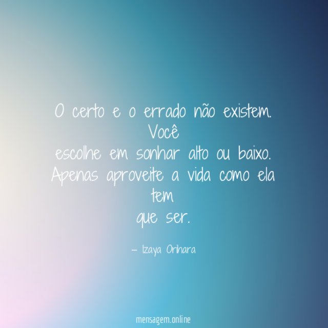 O certo e o errado não existem
