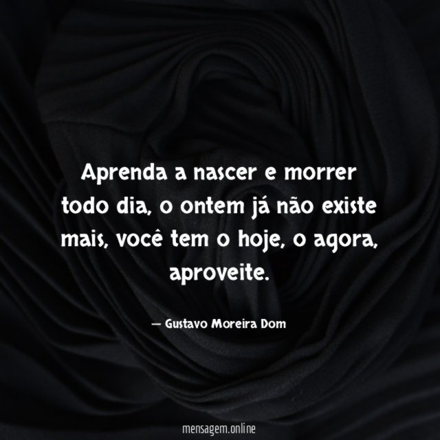 Aprenda a nascer e morrer todo dia